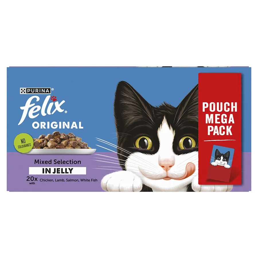 Elegant Felix Mixed Selection in Jelly Wet Senior 7 Cat Food Artisan