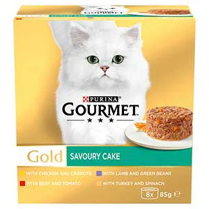 Comfortable Gourmet Gold Savoury Cake Wet Adult Cat Food Meat and Vegetables 8 x 85g Next-Generation