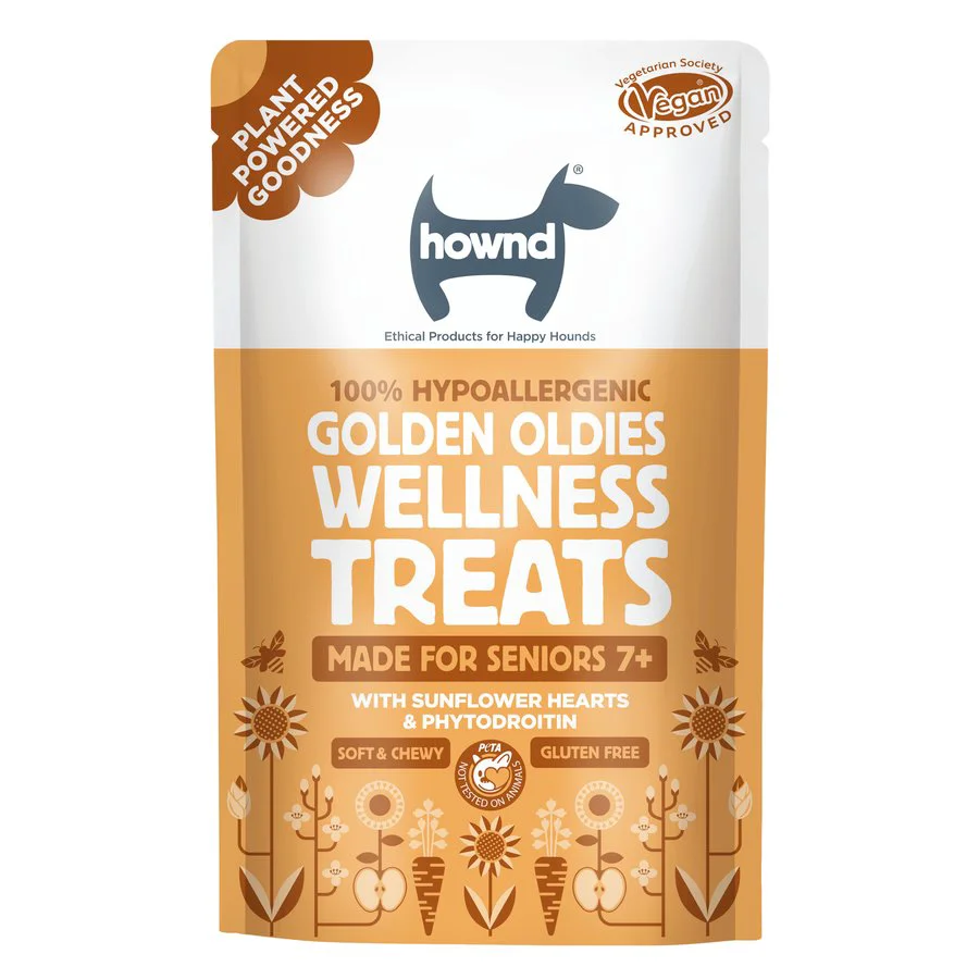 Trendy HOWND Golden Oldies Plant Based Hypoallergenic Wellness Dog Treats 100g Reusable