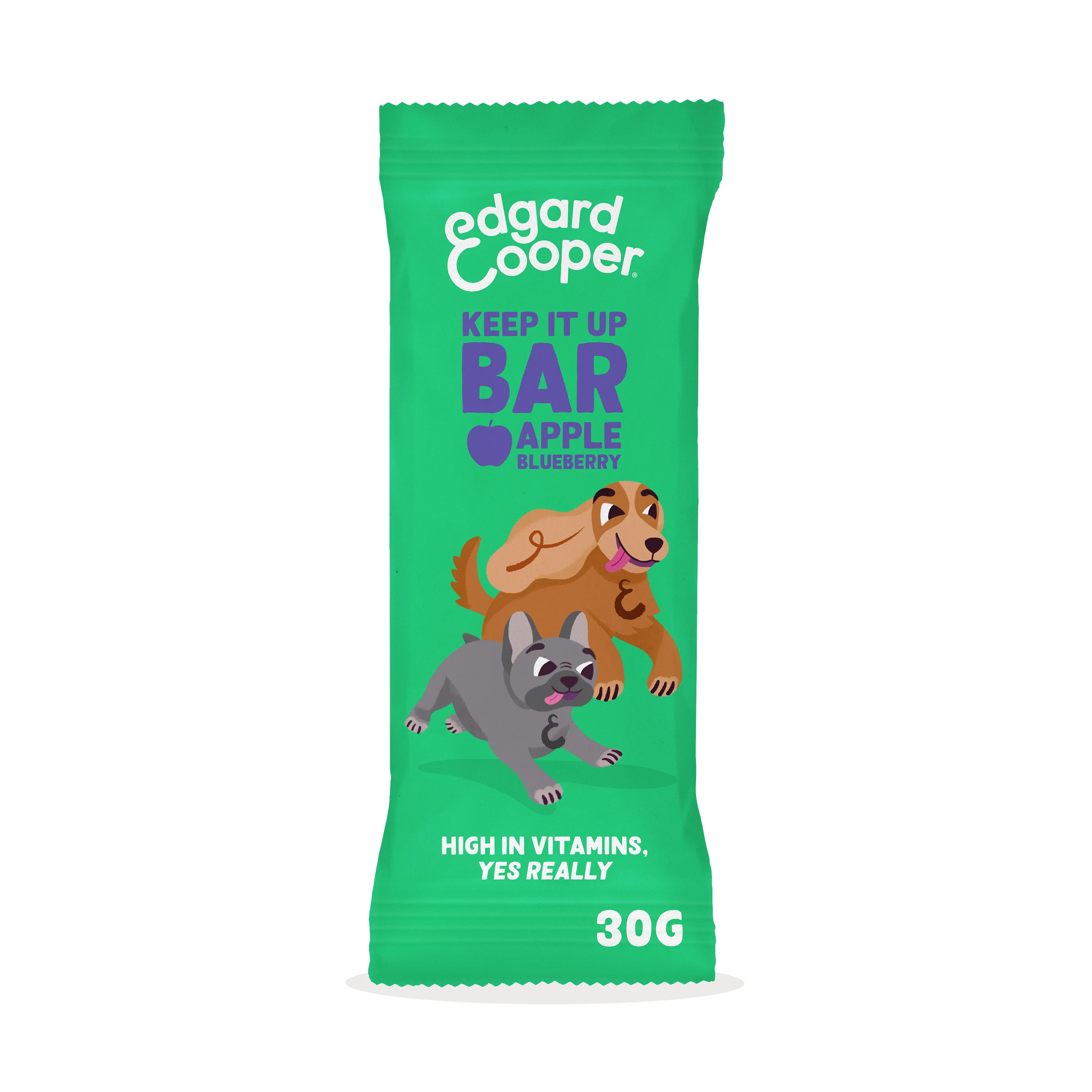 Natural Edgard Cooper Dog Treat Bar Apple 30g Traditional