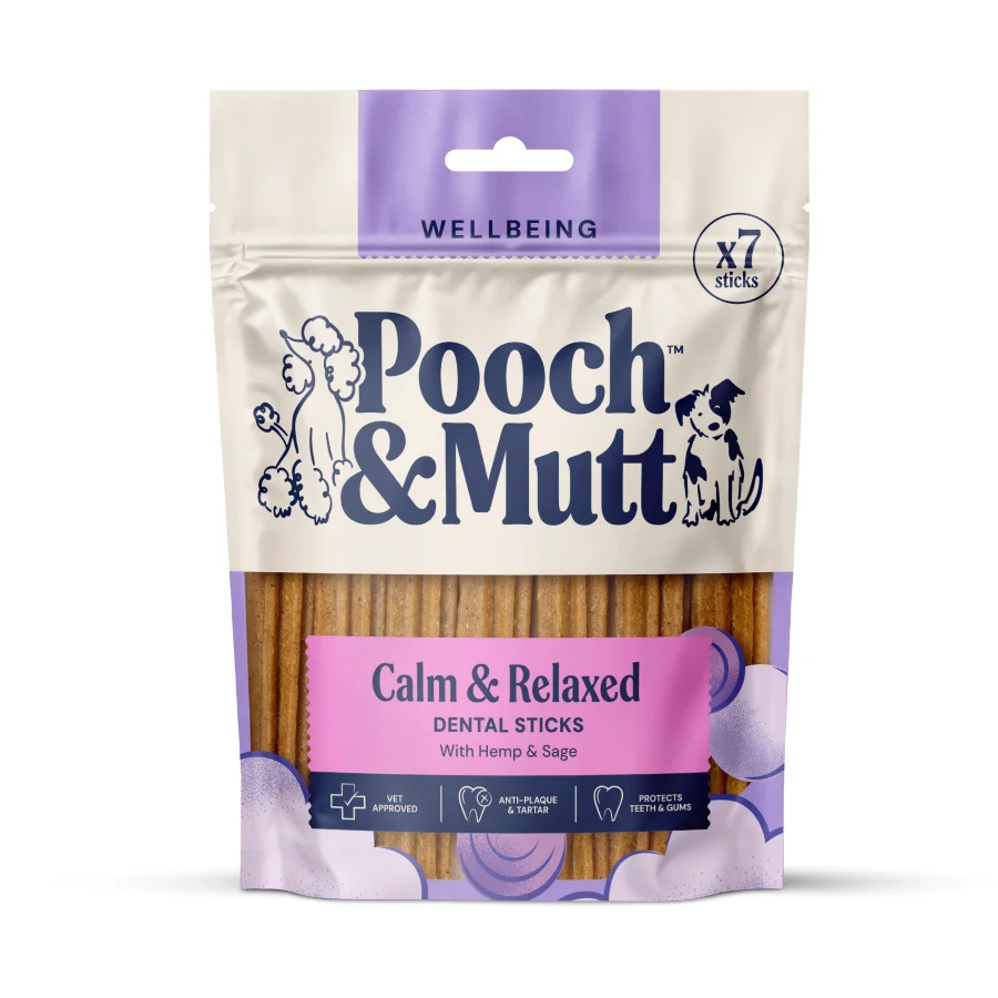 Stylish Pooch and Mutt Calming Dental Stick Dog Treats 251g 7 Pack Fine