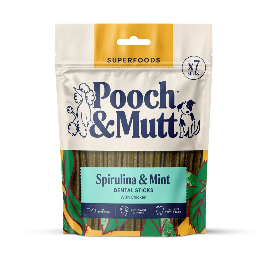 Top-Quality Pooch and Mutt Superfoods Dental Stick Dog Treats 251g 7 Pack Contemporary
