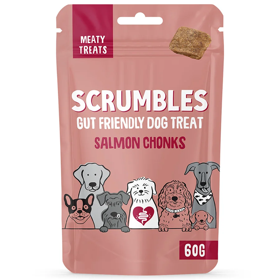 Genuine Scrumbles Meaty Reward Salmon Chonks Dog Treats 60g Relaxed