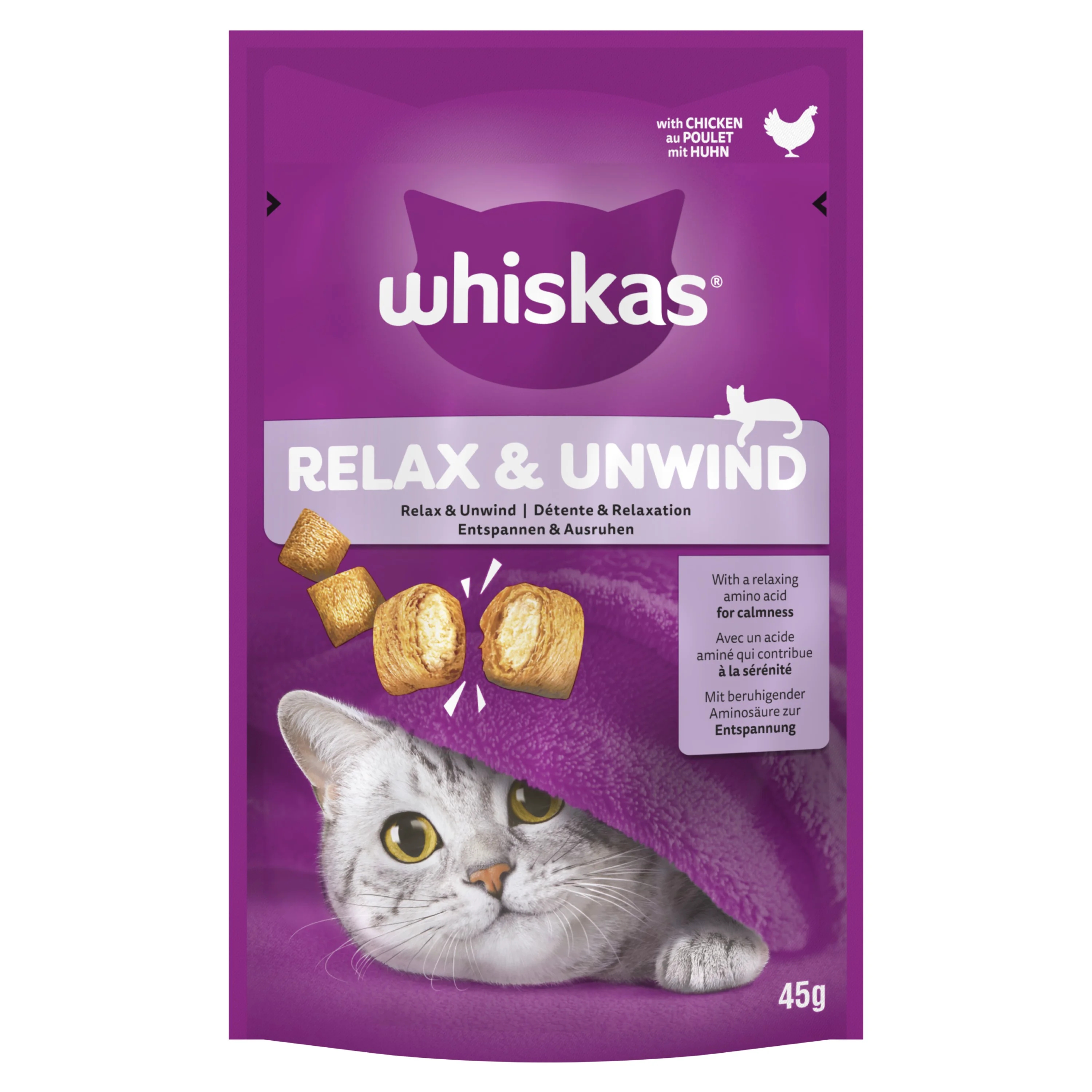 Fine Whiskas Relax Unwind Cat Treats 45g Superior