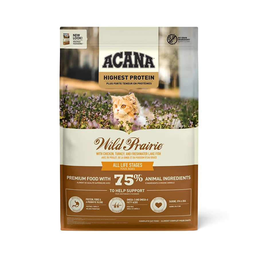 Artisan Acana Highest Protein Complete Dry Adult Cat Food Wild-Caught Fish Eggs 1.8kg Unique