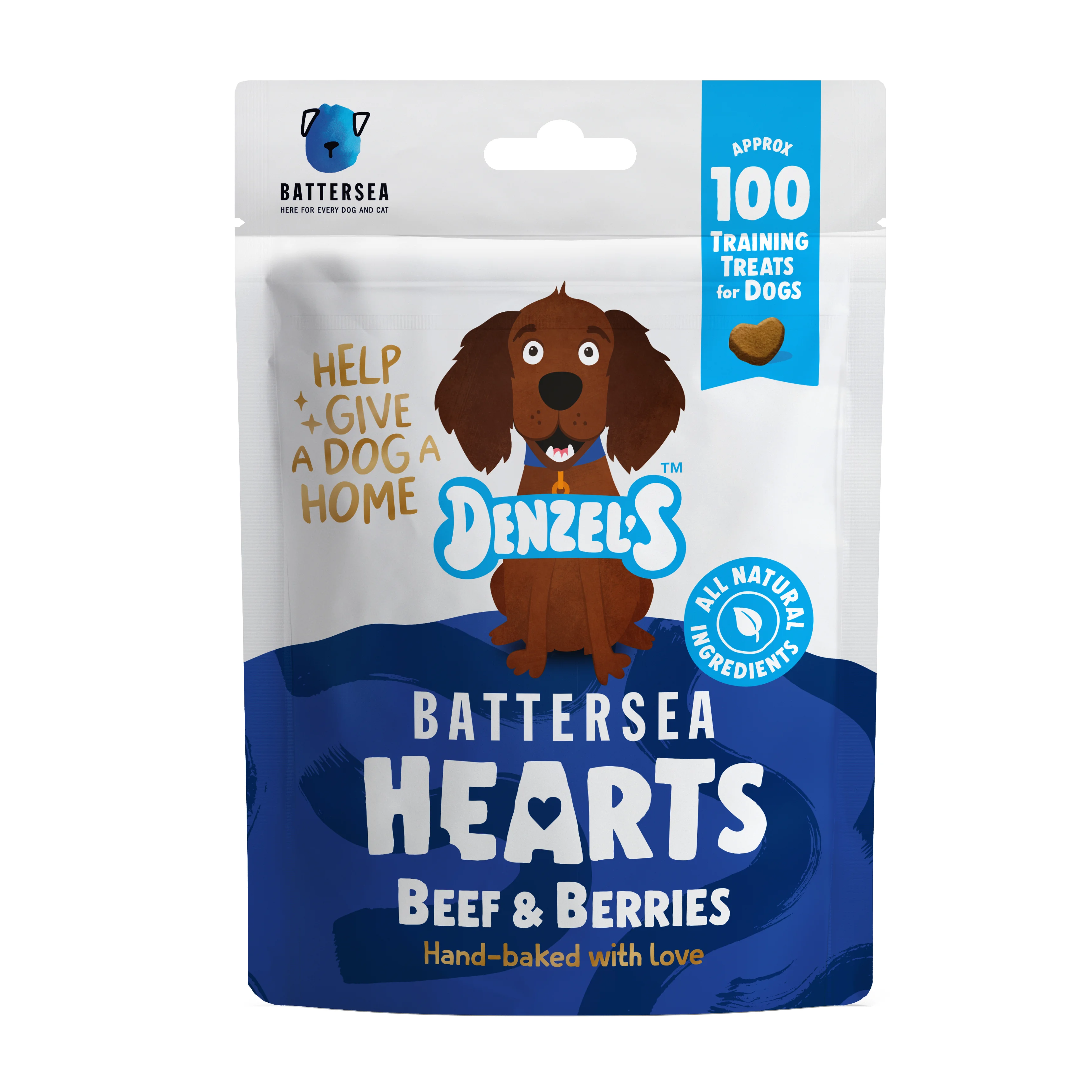 Superior Denzel x27 s Battersea Hearts Dog Treats 90g Enhanced
