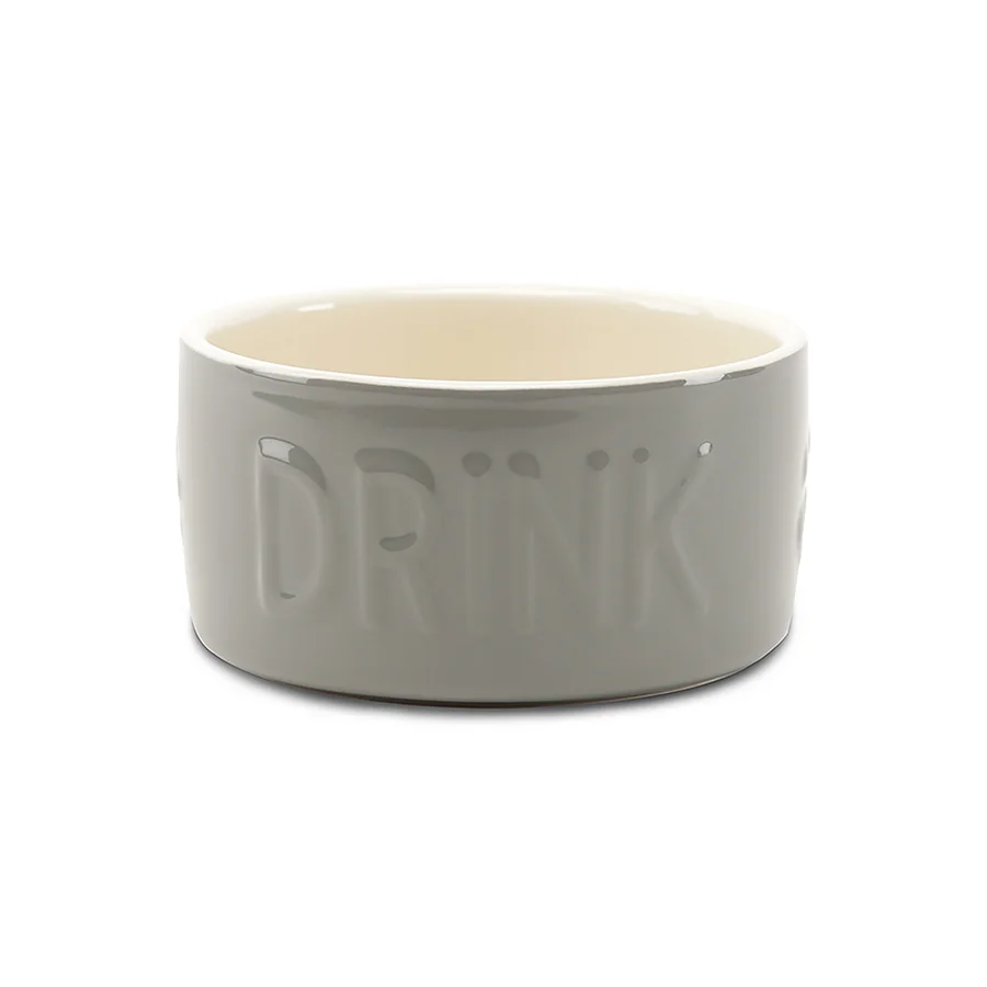 Sophisticated Scruffs Pet Drink Bowl Grey High-End