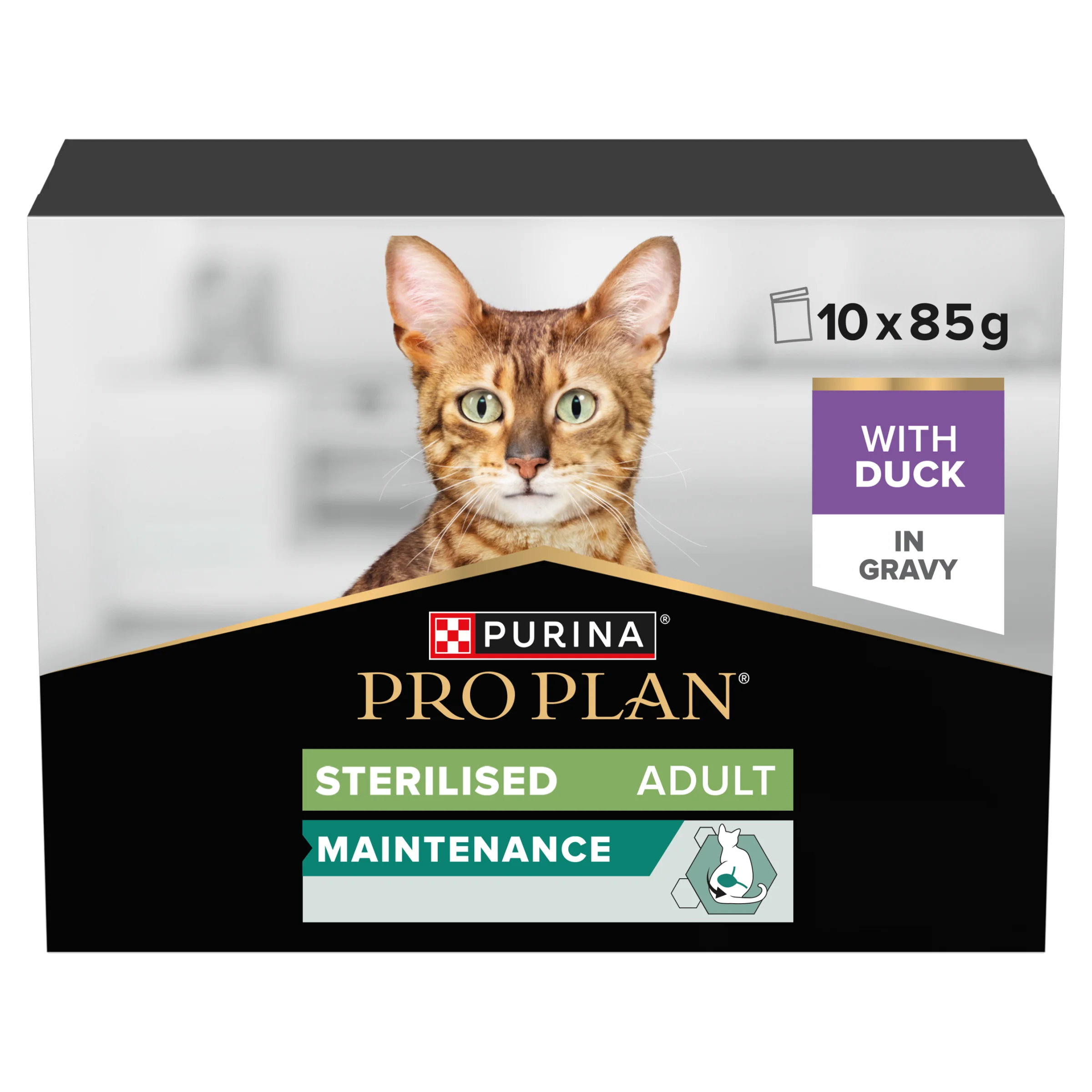 Soft Pro Plan Sterilised Maintenance Wet Adult Cat Food Duck in Gravy 10x85g Efficient