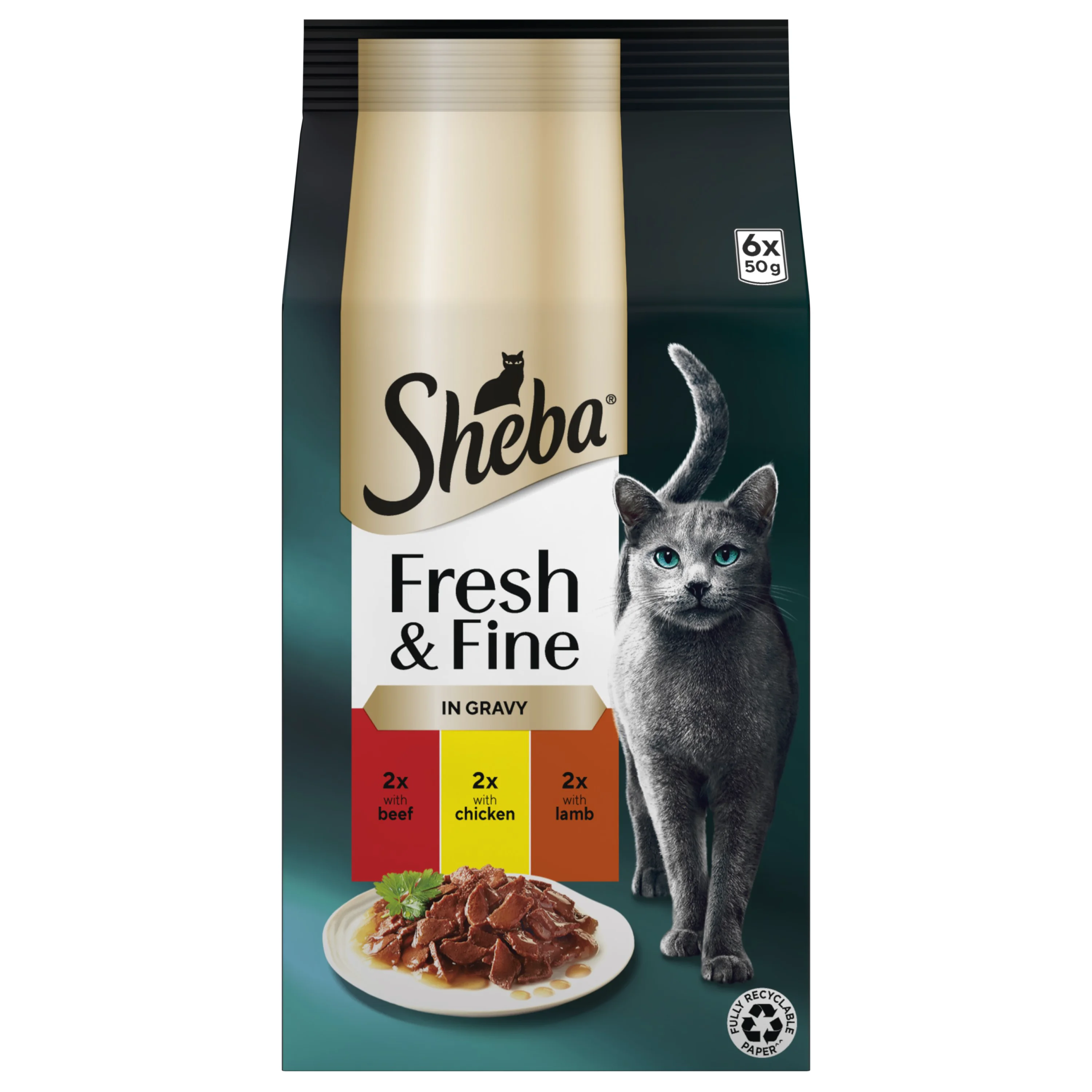 Sheba Fresh Fine Adult Wet Cat Food Beef Chicken In Gravy Organic