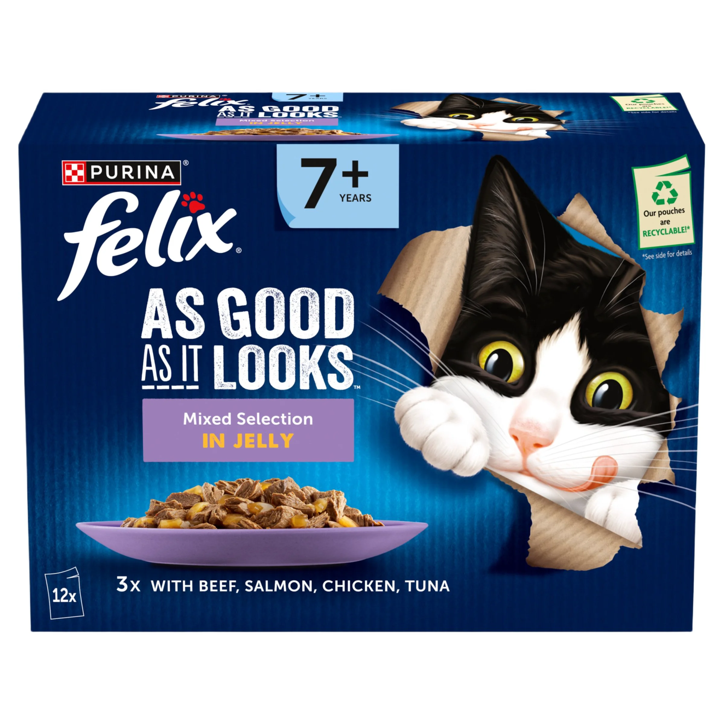Clean Felix As Good As it Looks Senior Wet Cat Food Mixed In Jelly High-Grade