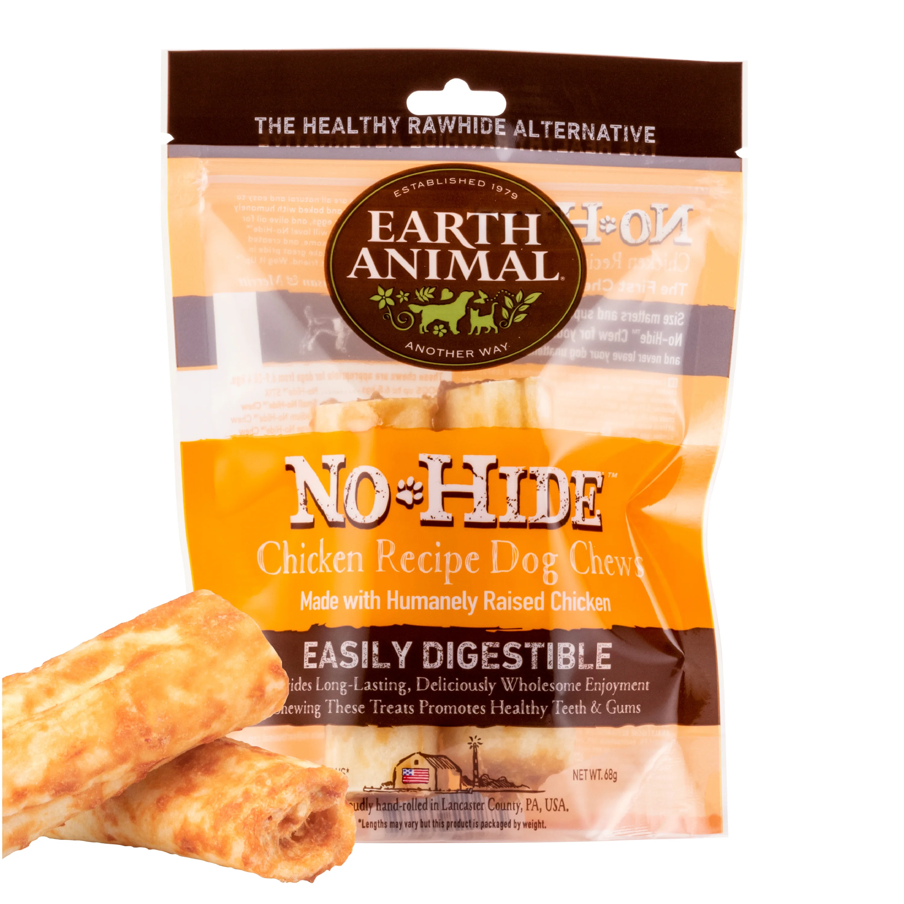 Classic Earth Animal No-Hide Chicken Dog Chew Small x2 Responsible