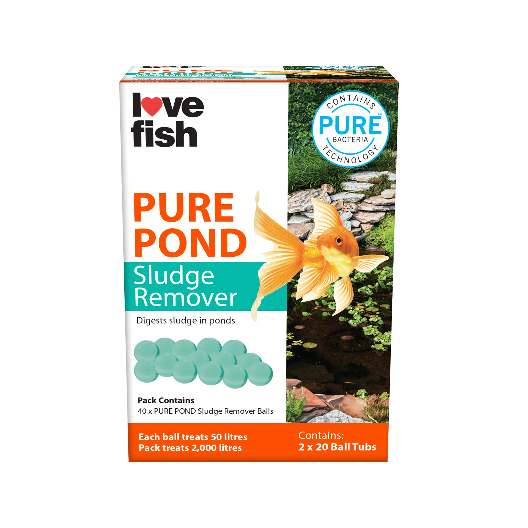 Smart Love Fish Pure Pond Sludge Remover Balls x40 Recyclable