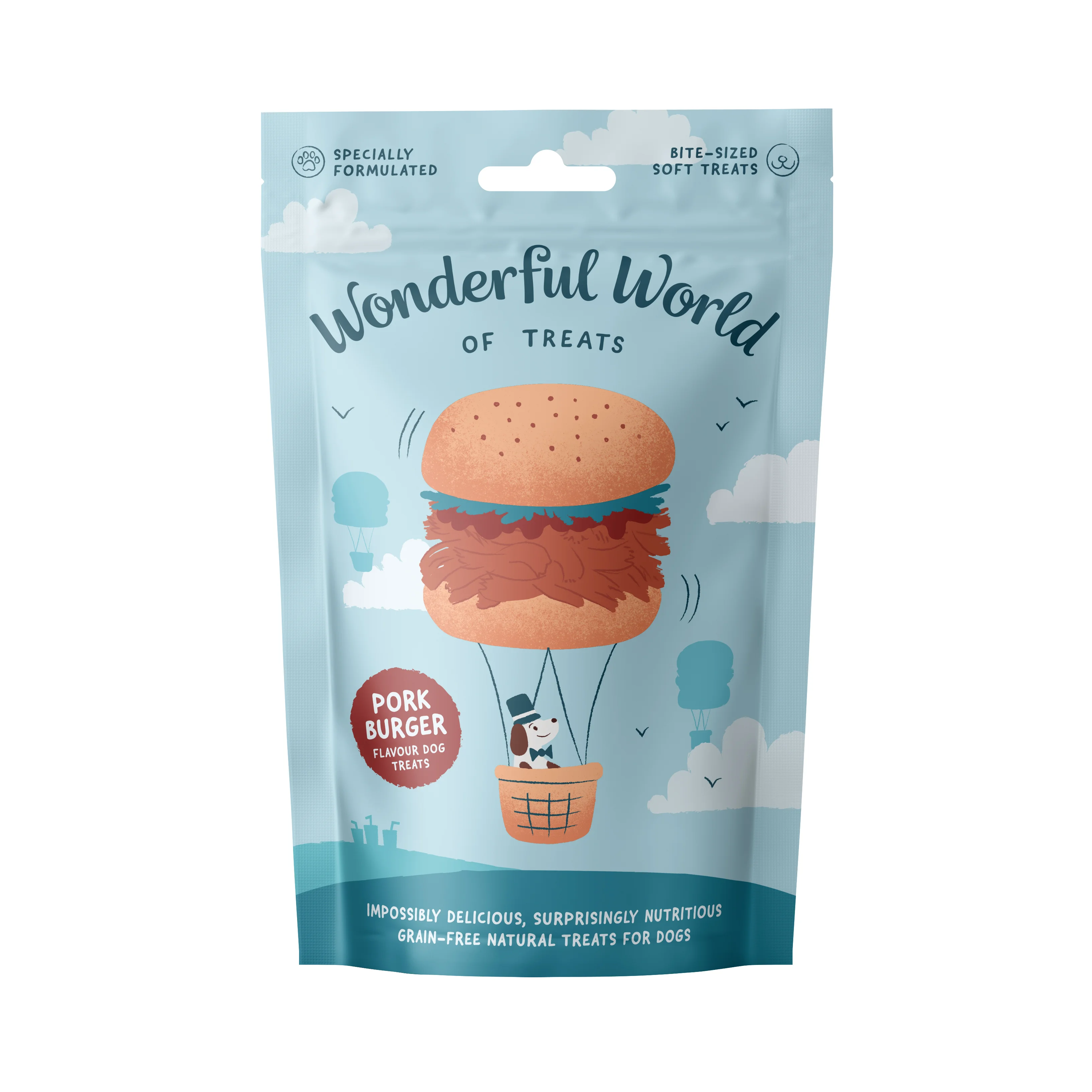 Refined Wonderful World of Treats Pulled Pork Burger Dog Training Treats 50g Comfortable