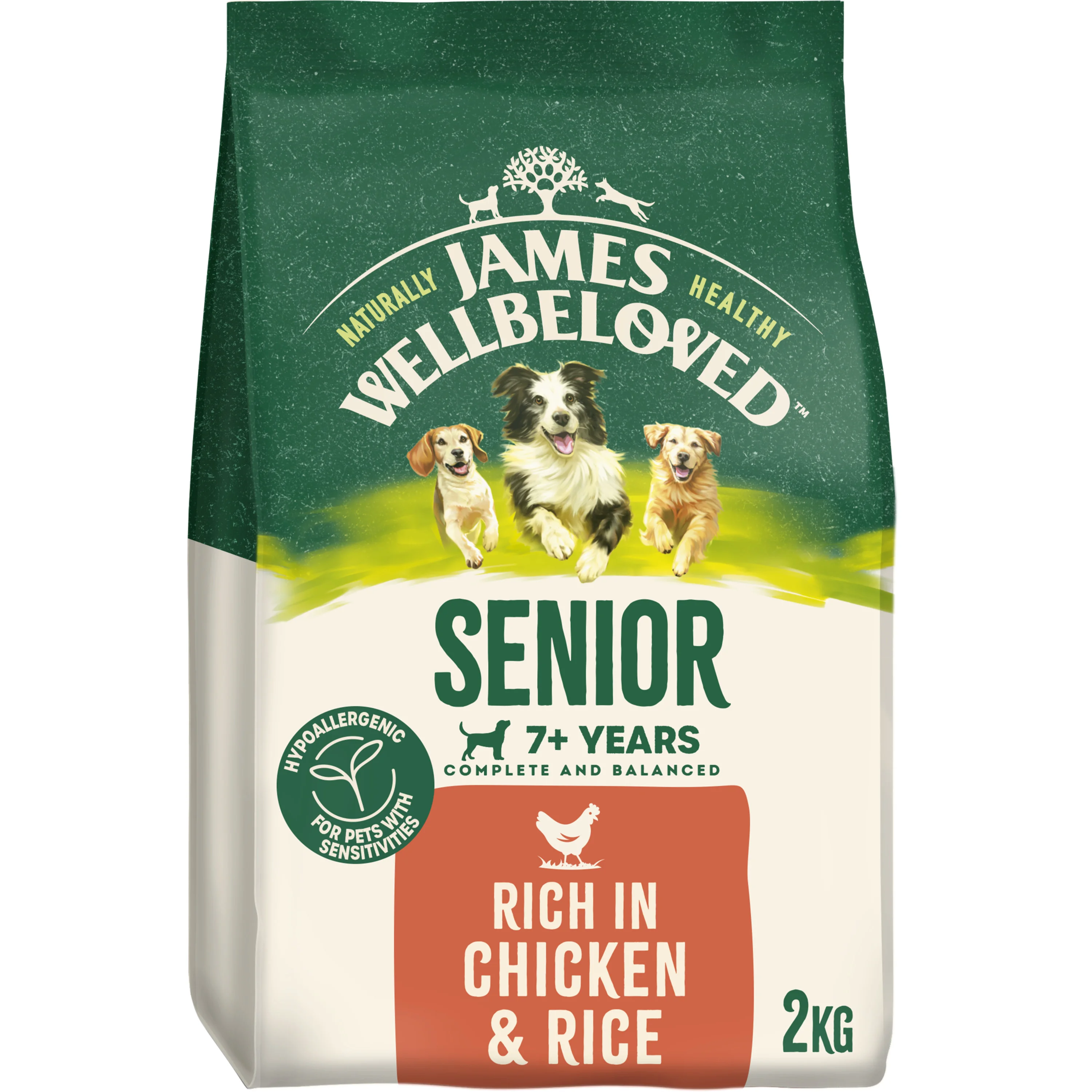 Sustainable James Wellbeloved Senior Dry Dog Food Chicken Rice 2kg Stylish