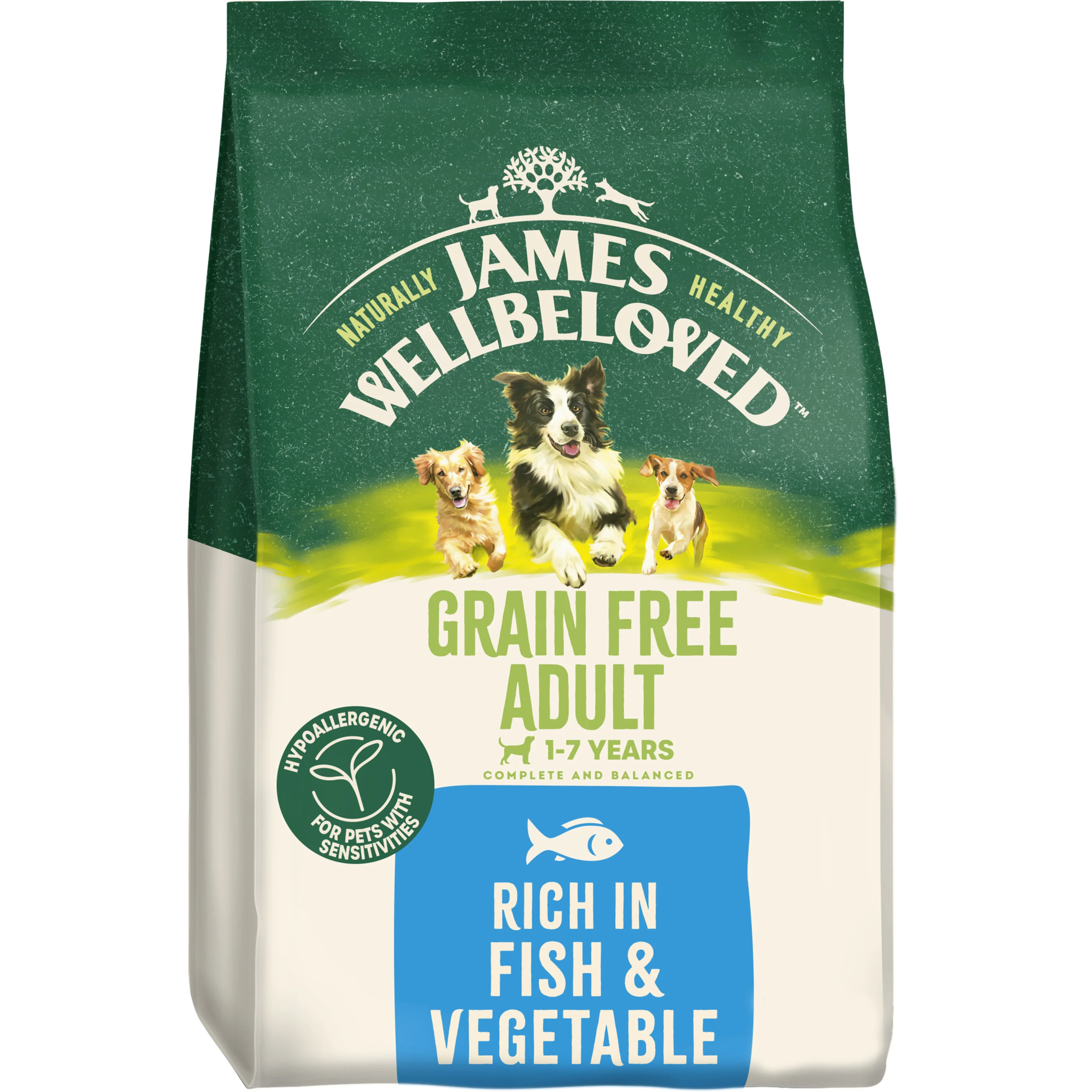 Expertly Made James Wellbeloved Grain Adult Dry Dog Food Fish Veg Elegant